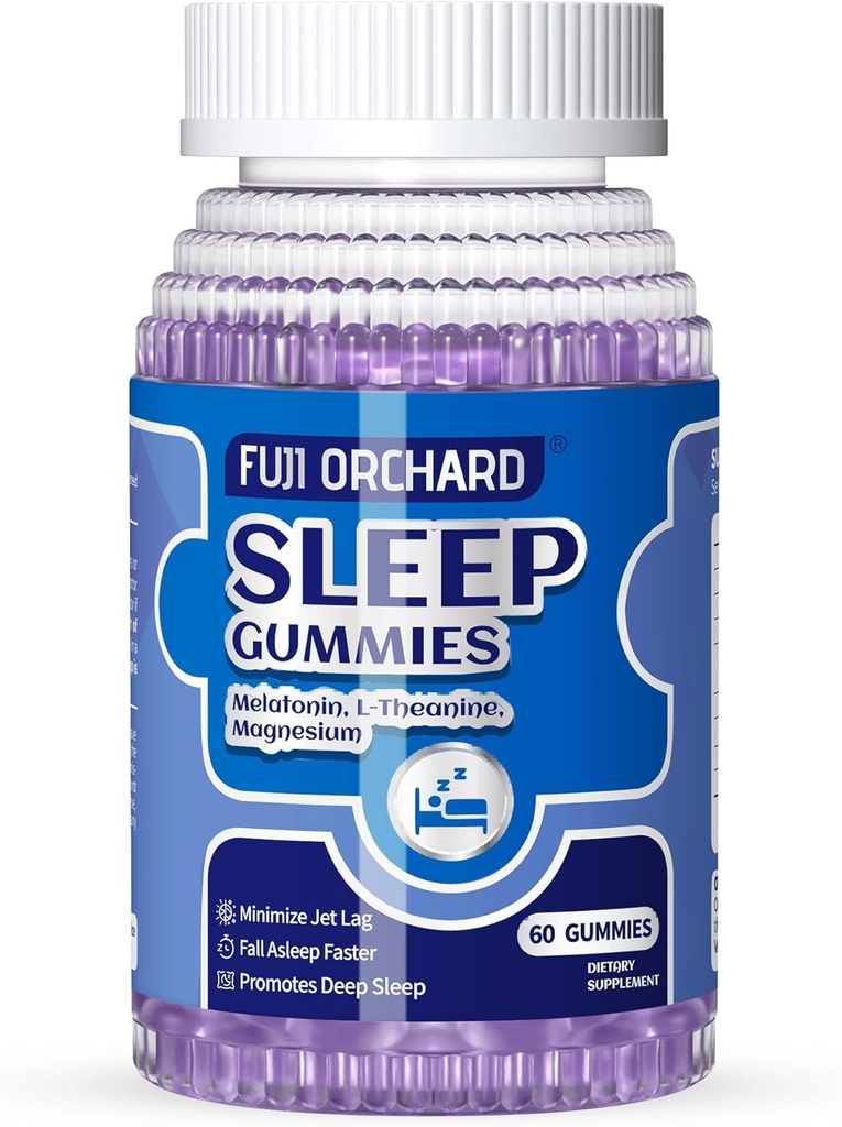 Gommie del sonno, Gummie del sonno naturale per adulti con Magnesio & L-teanina, Forza Melatonina Gummies Sleep Aid per adulti, 60 Conte