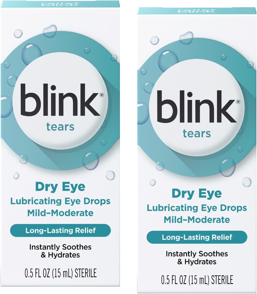 Blink Lacrime Lubrificanti Gocce Occhiali (Occhio Asciugato di Mini-Moderato), 0.5 FL OZ (15 ml) - 2-Pack