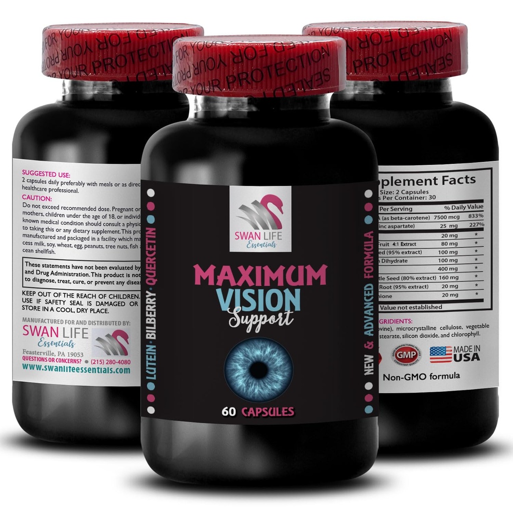 Daily Vision - Eye Vision Supplement - Crisp Sight, Better Sight, Sharp Focus, Visual Clarity, Vision Boost, Pure View, Focus Sharp, Clarity Eye, Focus Clear 1 Bottiglia 60 capsule