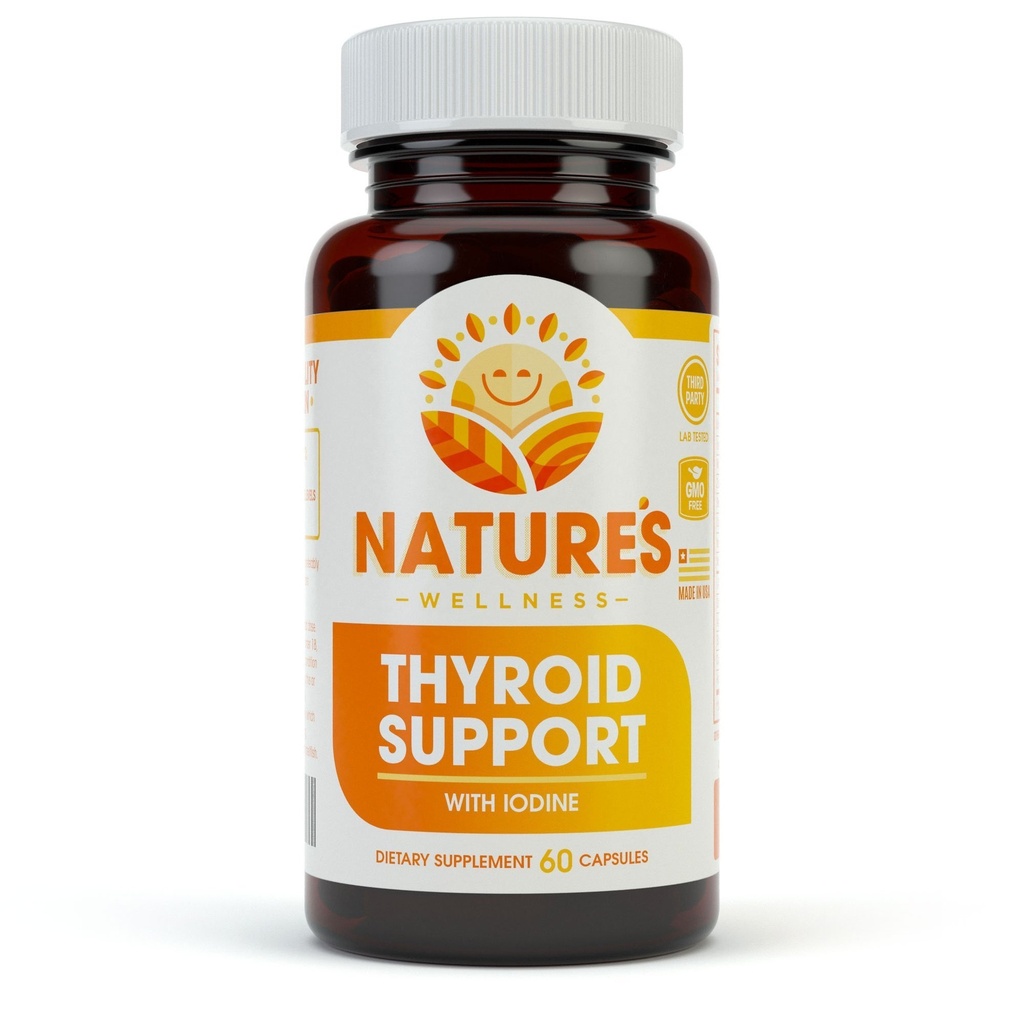 Complesso di supporto tiroideo con iodio per i livelli di energia, perdita di peso, Metabolismo, Fatigue & funzione del cervello - Formula supplemento di salute naturale: L-tirosina, Selenio, Kelp, Bladderwrack, Ashwagandha, ecc
