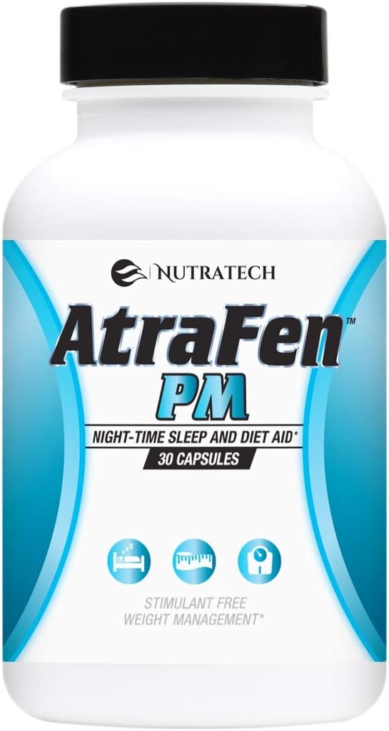 Atrafen PM - Nighttime Diet Pill, Appetite Suppressant, e Sleep Aid. Boost Metabolismo, Burn Fat e Curb Late Night Cravings.