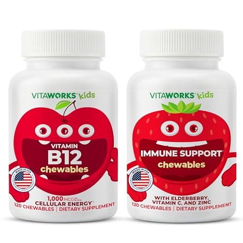 Bambini Vitamina B12 Chewables + Elderberry + Zinc + C Chewables Bundle