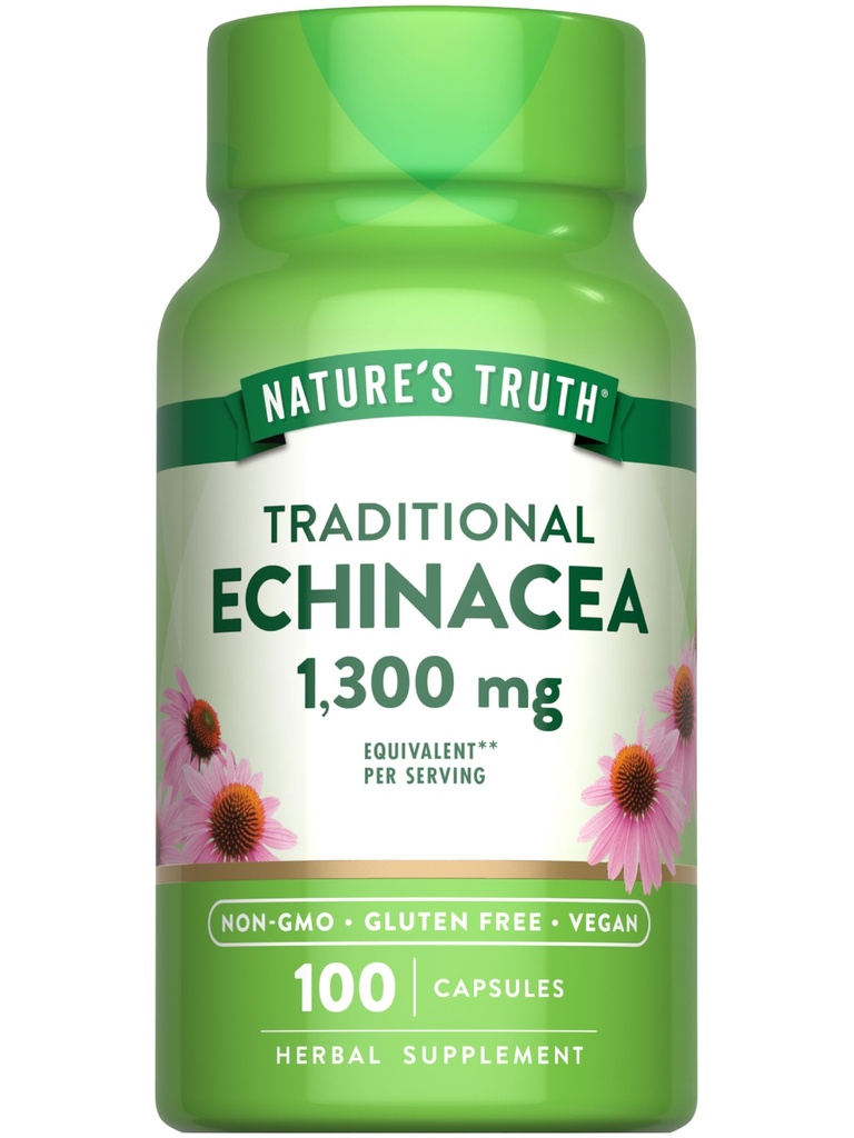 Estratto di Echinacea di Verità della Natura Capsule | 1300mg | 100 Count | Non OGM & Gluten Free