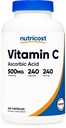 Nutricost Vitamina C 500mg, 240 Capsule, Vegetariano, Senza Glutine & Non OGM