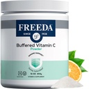 FREEDA Polvere di vitamina C tamponata – Gentle su Stomach, Kosher & Vegan, supporto immunitario ad alto assorbimento, supplemento antiossidante senza zucchero di calcio (16 oz)