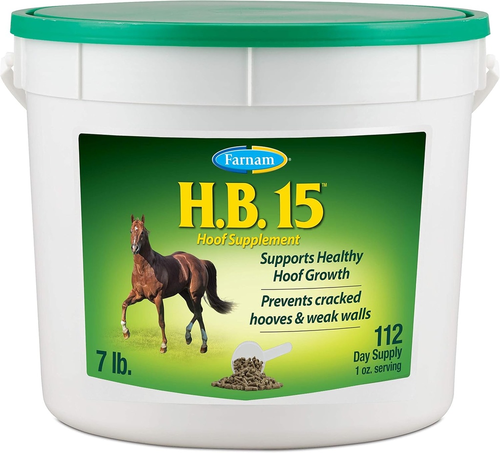 Farnam HB 15 Hoof Supplemento, Supporta la crescita sana del tetto 7 Pound, 112 giorni di alimentazione