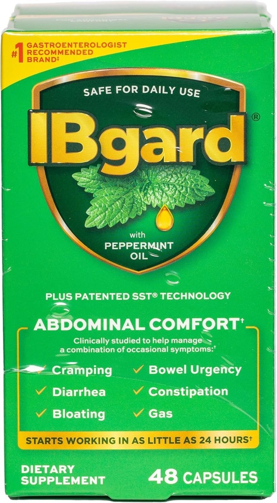 IBgard Gut Health Supplement, Capsule Olio di menta piperita per il comfort addominale, 96 capsule