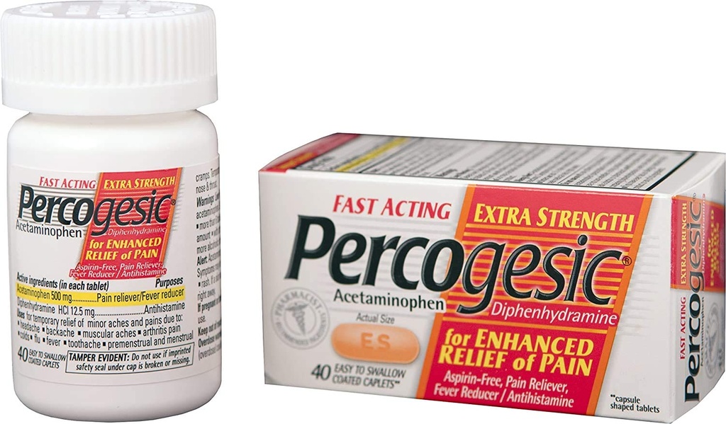 Rilievo per dolore ad alta resistenza percogesico | Aspirin Free Dual Action Relief | 40 Caplets rivestiti (6 Pack)
