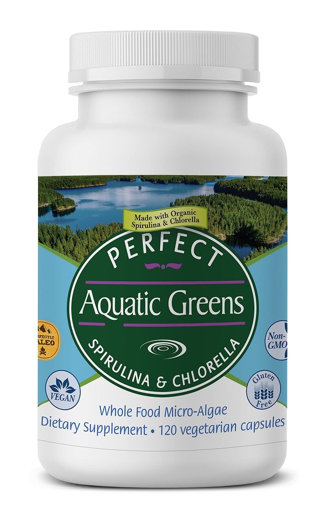 Integratori Perfetti – Verdi Acquatici Perfetti – 120 Capsule Vegetali – Integratore Biologico Spirulina e Clorella – Superfood Nutrito