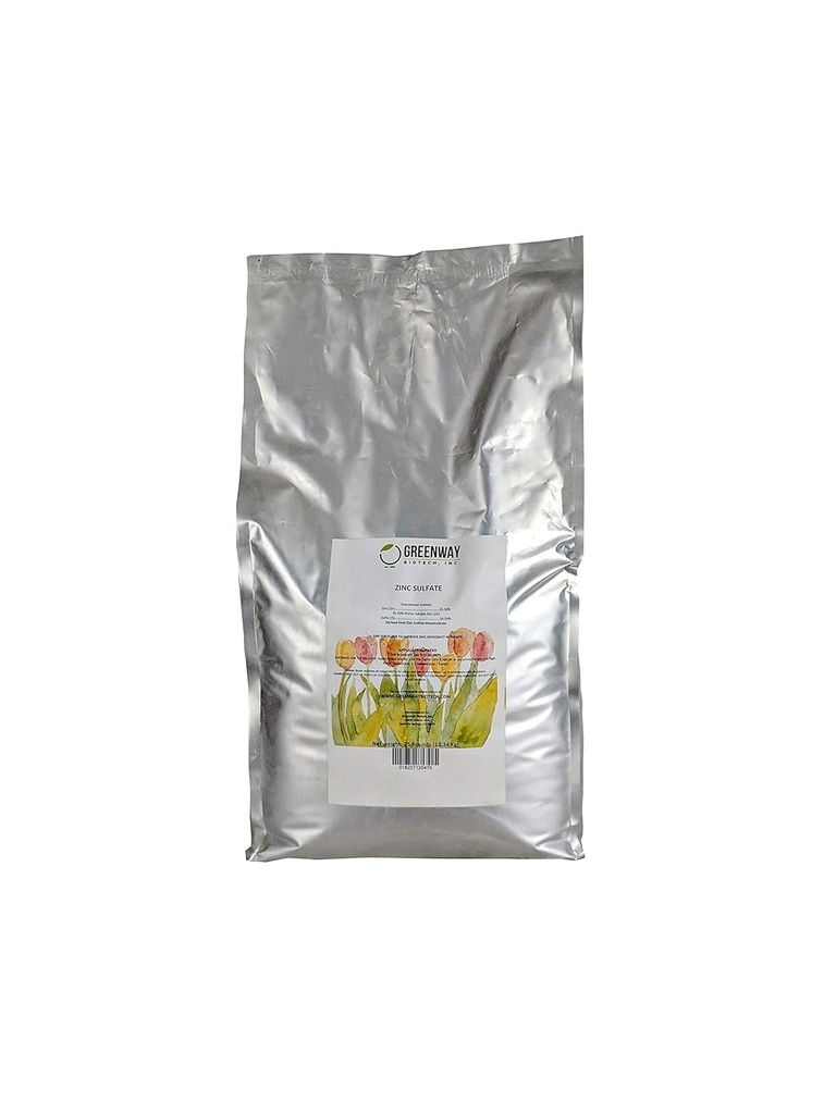 Greenway Biotech, Inc. Zinc Sulfate Powder 35,5% Monoidrato Plus 16,5% Zolfo - 25 Pound