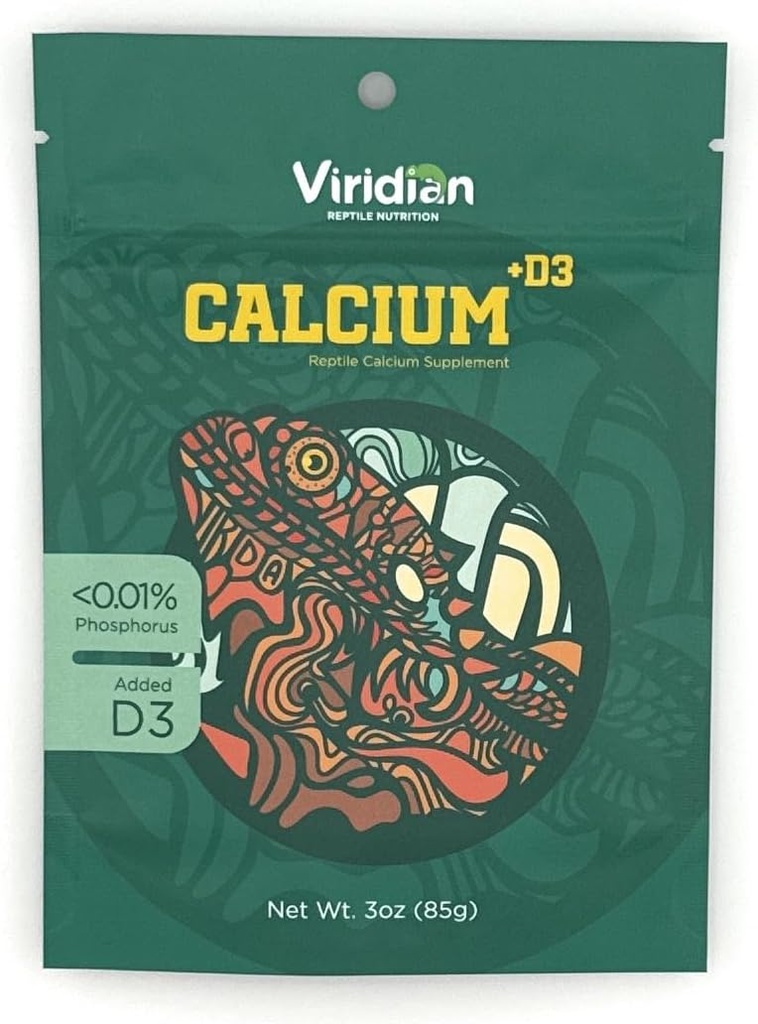 Viridian Reptile - Supplemento al calcio rettile con D3 (3, once)