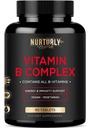 Vitamina B Complex - Contiene tutte le vitamine B essenziali - B1, B2, B3, B5, B6, B7, B9, B12 e Biotin - Super B Vitamine complesse per l'energia, l'immunità e il supporto al mood - 90 compresse