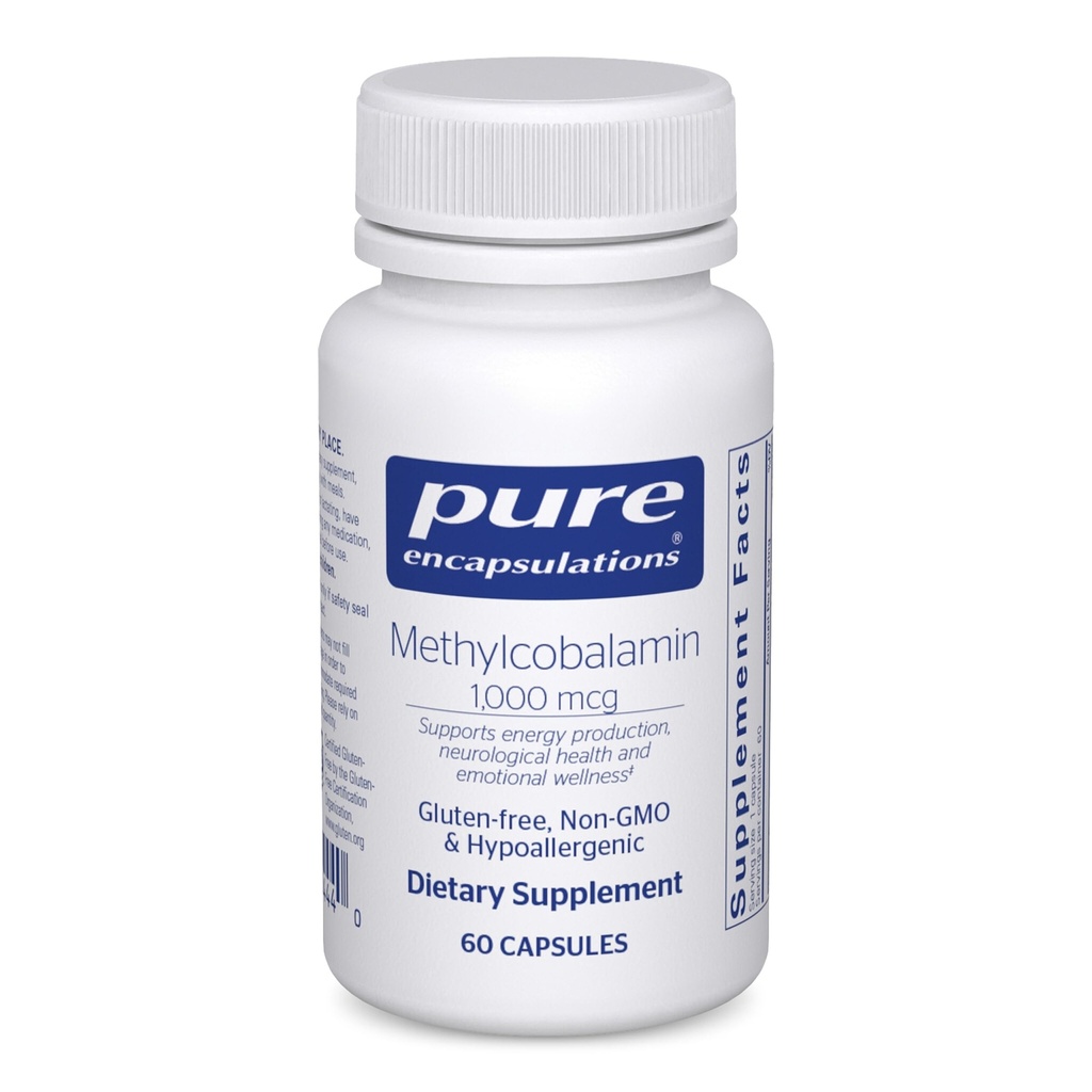 Pure Encapsulations Methylcobalamin 1.000 mcg - Vitamina B12 Supplemento al supporto Memoria & Nerve Salute - Vitamina Premium B12 Capsules - 60 Capsule