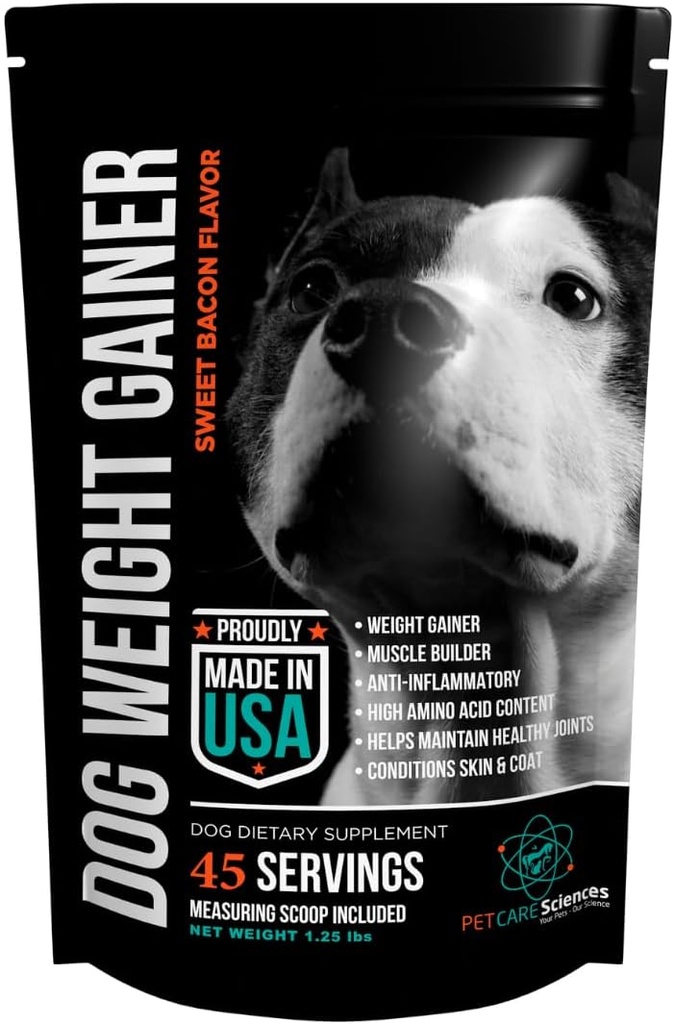 Approsso 45 Serve di Dog Weight Gainer - Supplementi di guadagno di peso per cani - Canine e Dog Muscle Builder - Made in the USA