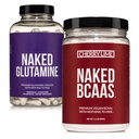 NAKED Cherry Lime BCAAs 34 Sevings + Pure L-Glutamine 240 capsule Bundle: Non-GMO, senza glutine, recupero del muscolo, niente artificiale