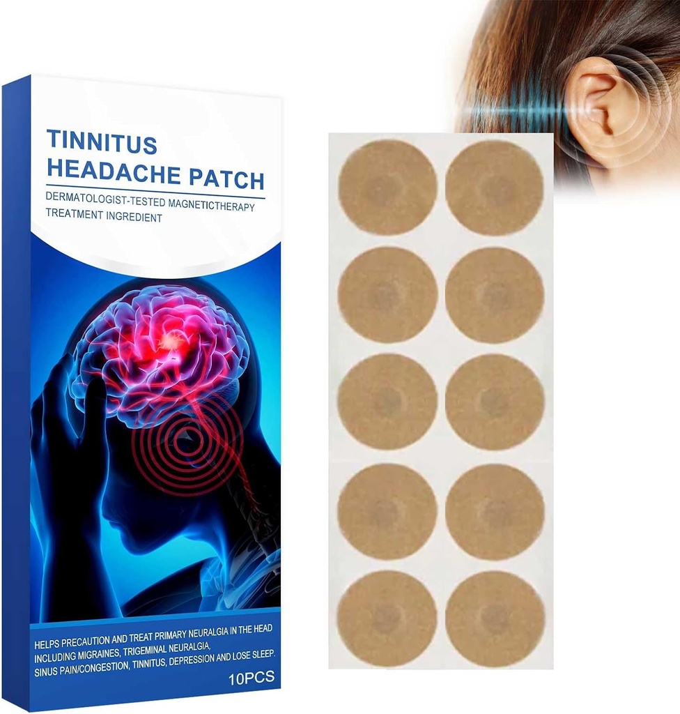 Patch di acufene, 10 pz auricolare per acufene, Patch di dolore dell'orecchio, Weaken dell'udito, Patch di tessuto non tessuto di prurito (10PCS)