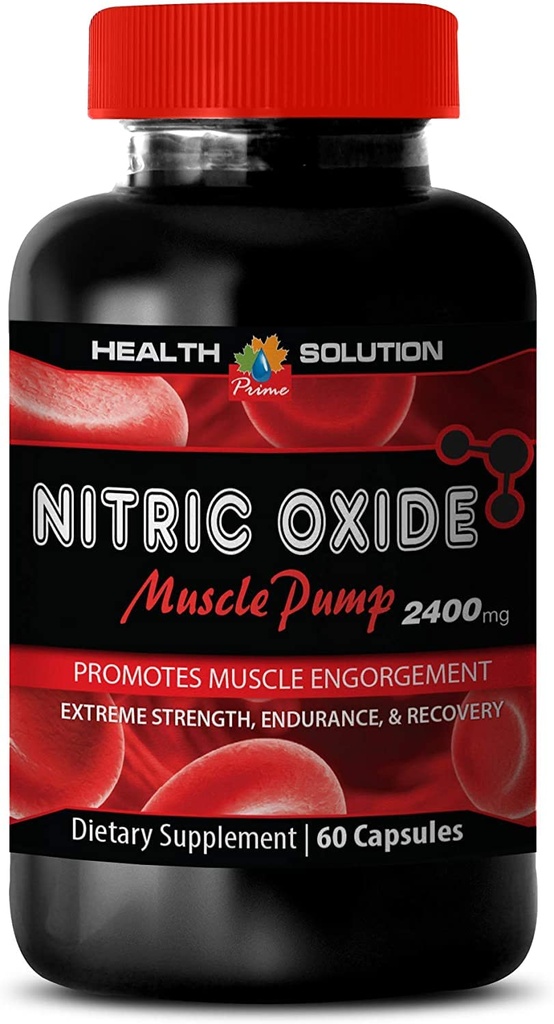 Pompa del muscolo pre allenamento - Nitric Oxide 2400mg Pompa del muscolo, estrema resistenza - Integratori dell'ossido nitrico Naturale, Nitric Oxide Pills per gli uomini, Nitric Oxide Booster per gli uomini, Ossido nitrico, 1B 60 capsule