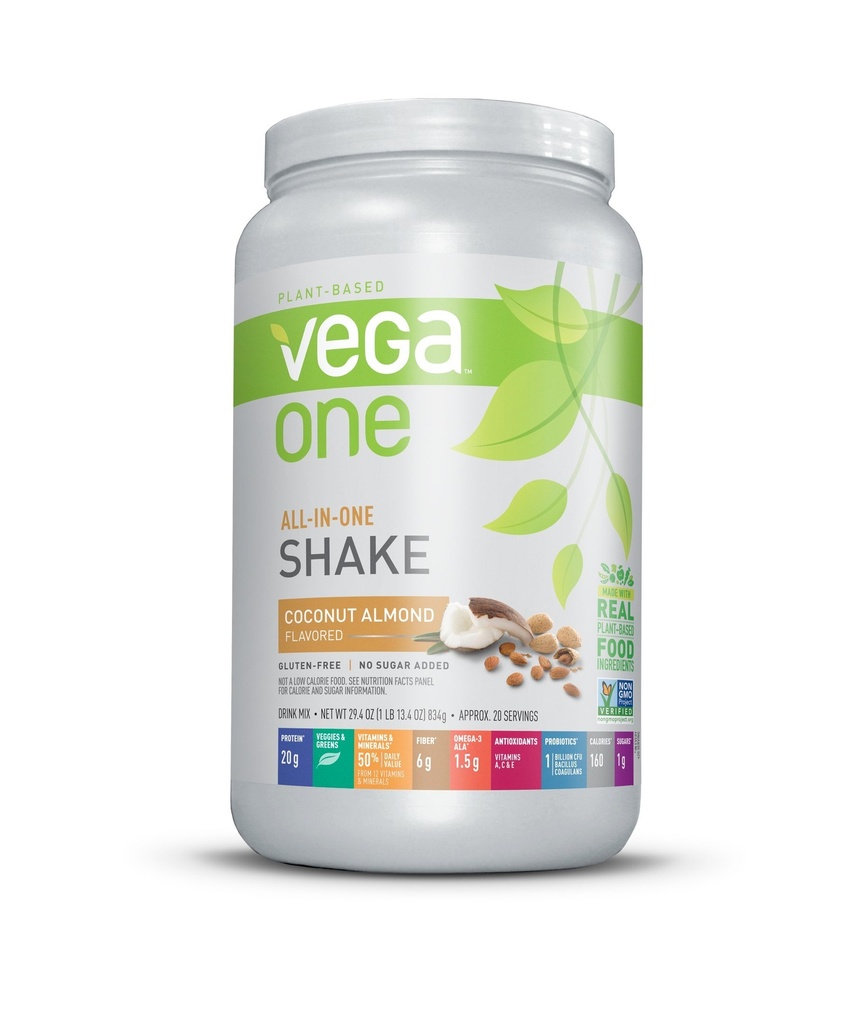 Vega One All-In-One Nutrizione Shake Coconut Almond (20 porzioni) - Polvere di proteine vegana a base di piante, non latticini, senza glutine, non OGM, 29.4 oncia (pacchetto di 1)