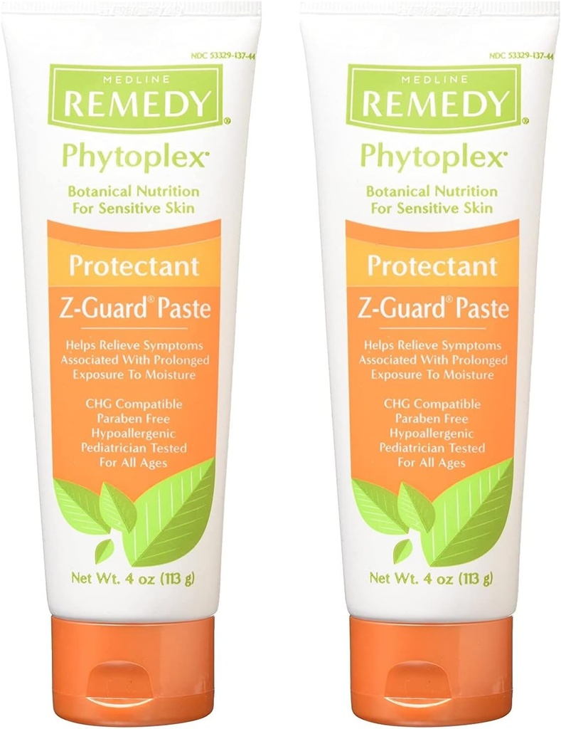 Medline Remedy Phytoplex Z-Guard Skin Protectant Paste, 4 once (Pack of 2)
