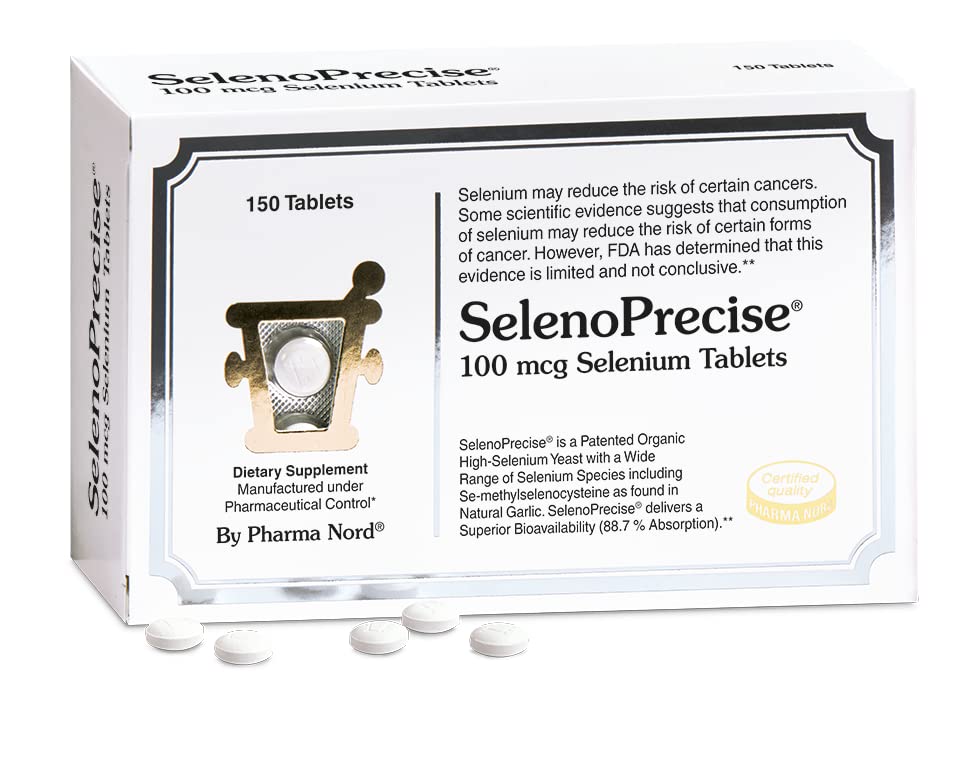 Pharma Nord Selenium 100 mcg | SelenoPreciso | Supporto tiroideo, Sistema immunitario, Protezione antiossidante e salute cardiaca | Garantito 88,7% Assorbimento | 150 compresse