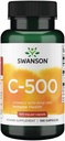 Swanson Vitamina C con Rose HIPS Sistema Immune Supporto Pelle Cardiovascolare Salute Antiossidante Supplemento 500 mg 100 capsule