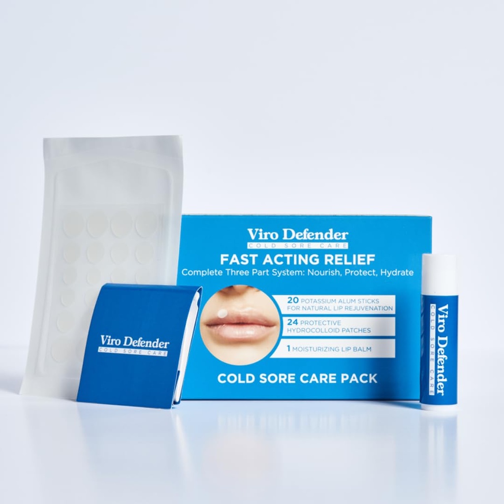 L'Hydrocolloid & Alum Stone Cold Sore Care Pack è un trattamento a tre piani rivoluzionario, combinando i patch idrocolloidi, Alum Stone, & Lip Balm a Soothe Your Cold Sore
