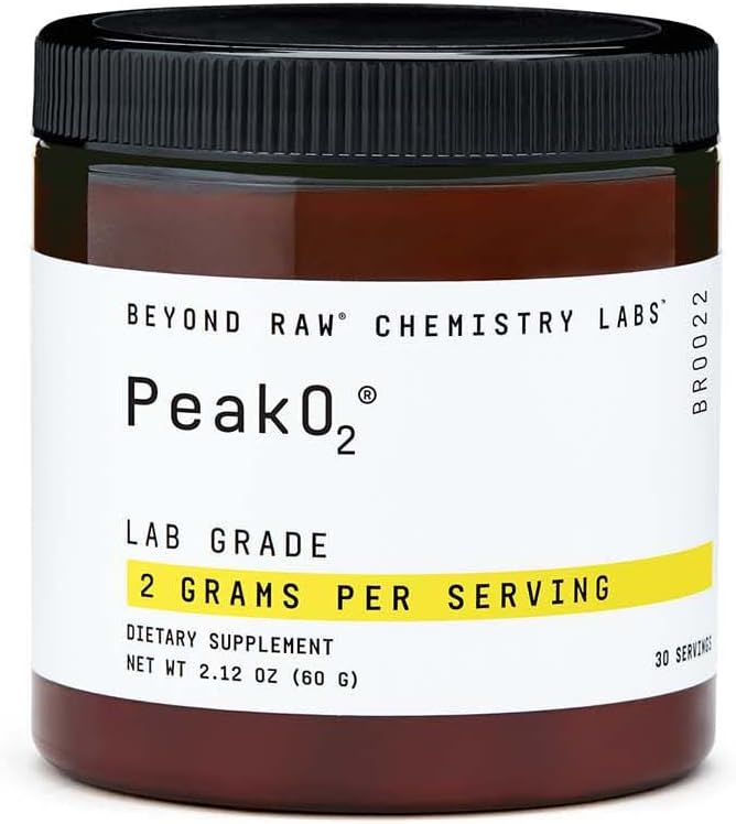 BEYOND RAW Chemistry Labs Peak 02 Polvere, fornisce Endurance durante gli allenamenti, 30 Serve