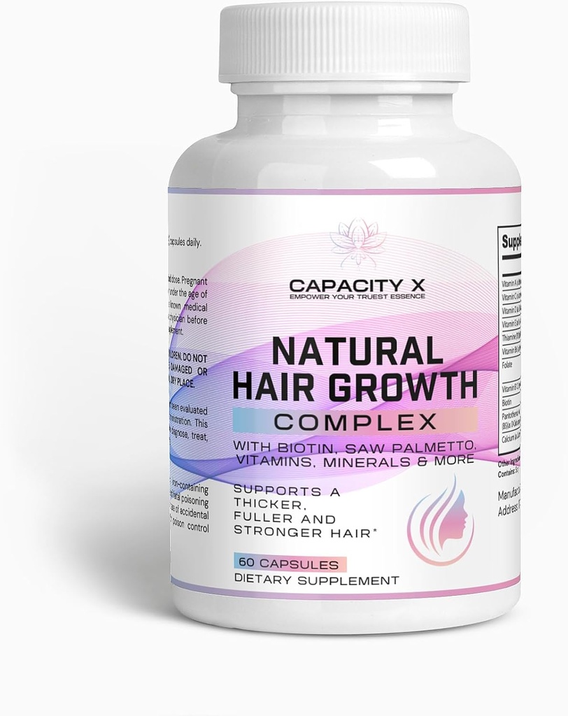 Vitamine per capelli per la diradamento delle donne, Hair Growth Complex, con Biotin, Saw Palmetto, Vitamine, Minerali & Più, Supporta capelli più spessi, più pieni e più forti. Aiuta a combattere i capelli femminili diradamento