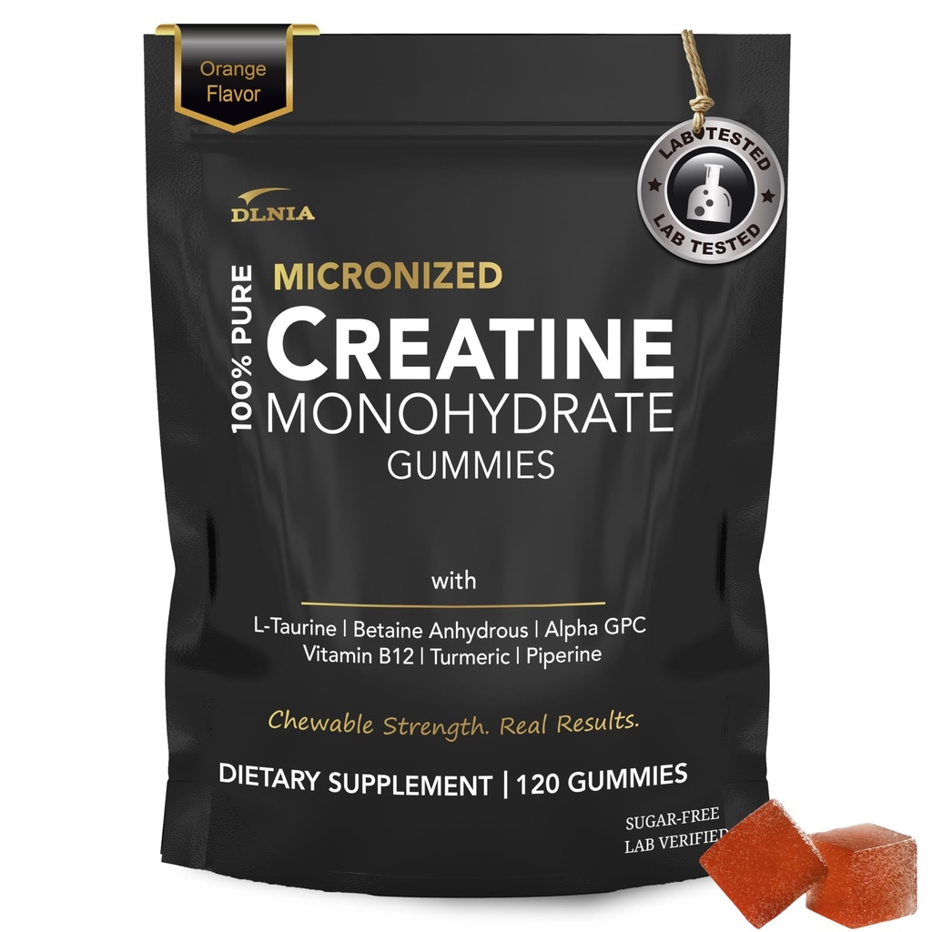 Creatina Monoidrato Gummies per uomini e donne - Zucchero Free & Vegan Advanced Formula W/L-Taurine + Vitamina B12 - per la forza muscolare, Muscle Builder, Recupero, Energy Boost, Pre-allenamento supplemento