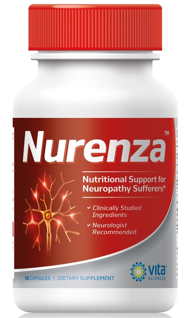 Vita Scienze Nurenza Neuropatia Rilievo Supplemento 40x Forza naturale R-ALA Forma per la salute di Nerve, Riparazione veloce w/Vitamins, Antiossidanti Rivitalizzare Piedi, Mani, Gambe e Toes. 60 Ct.