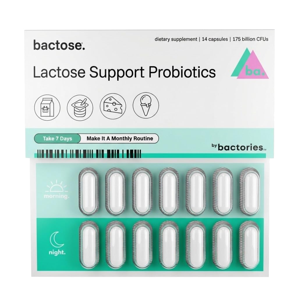 Pillole di Lattosio Probiotici per il sollievo a lungo termine - Goditi di nuovo latticini - Supplemento di intolleranza al lattosio - Produci enzimi di lattasi nel Gut - Naturally Break Down Lactose (Prendere per 7 giorni - Ripeto mensile)