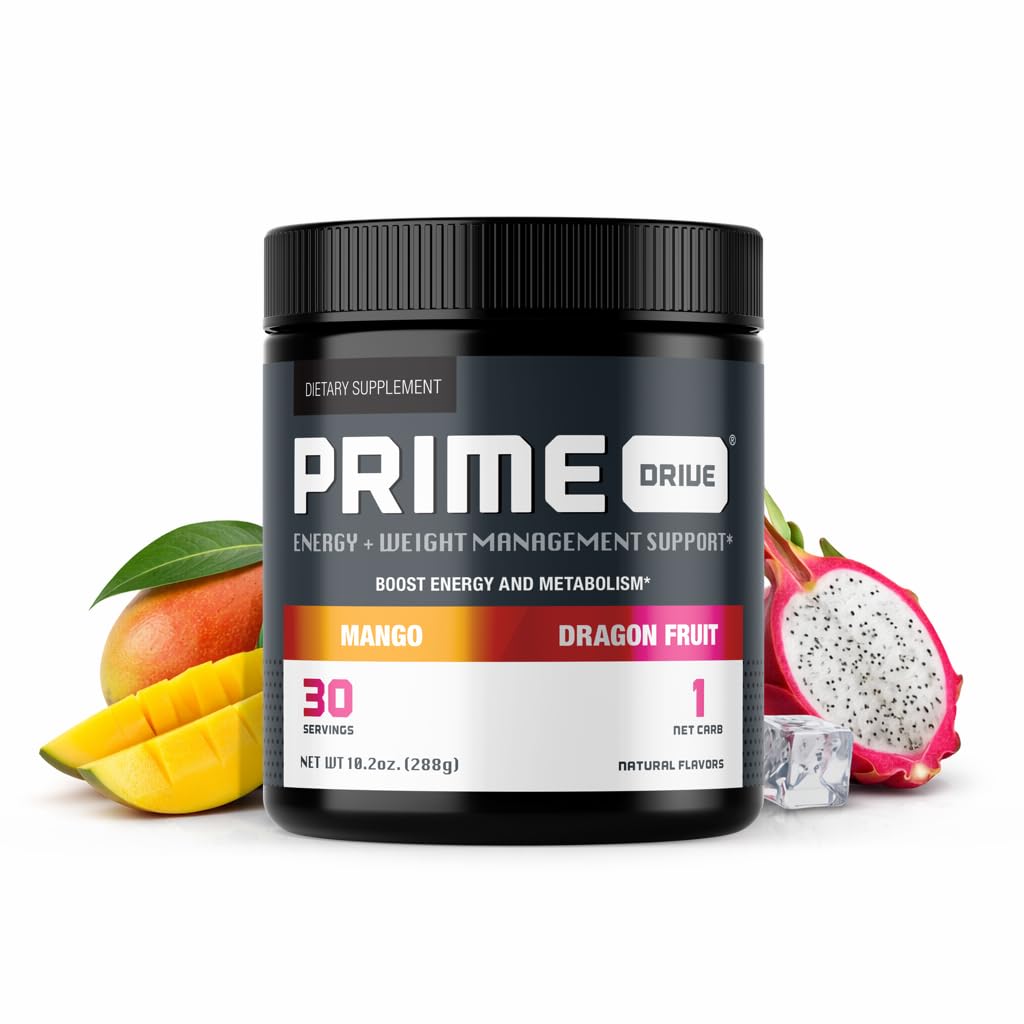 Prime Drive Energy Strawberry Melon Pre Workout Energy Drink Powder, fornisce energia estrema, messa a fuoco e intensità, migliora il metabolismo 10.2oz (30 Serve)