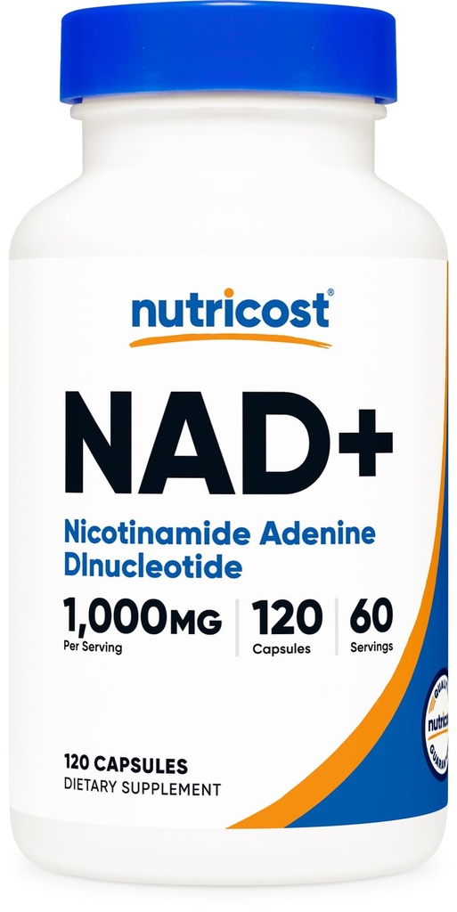 Nutricost NAD+ Supplemento 1.000mg per Serving, 120 Capsule (Nicotinamide Adenine Dinucleotide) - 60 Serve, Senza Glutine, Vegan
