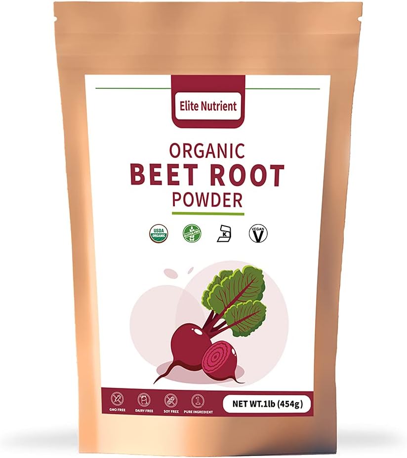 Polvere di radice di barbabietola organica, non OGM, senza glutine, Superfood vegano, Booster di ossido nitrico, aumento Stamina & migliorare le prestazioni di esercizio (16 oz.)