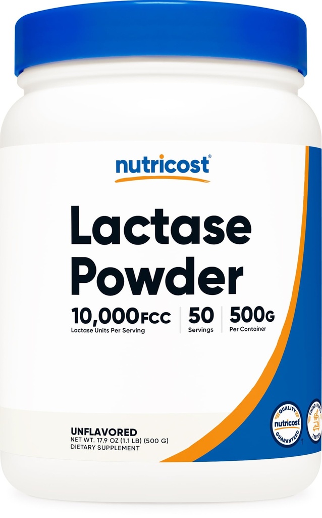 Polvere di lattasi di Nutricost 500 Grammi - Non OGM, senza glutine
