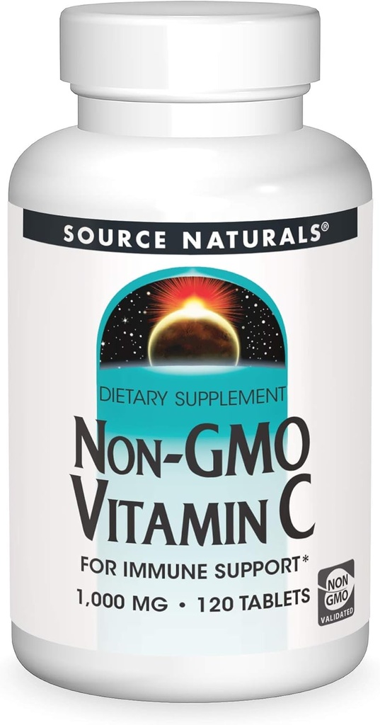Tabella C di vitamina C non OGM NATURALS, 120 conte