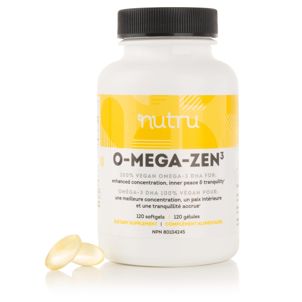 O-Mega-Zen3 Vegan Omega 3 DHA Supplemento - 400 mg DHA acidi grassi essenziali - Carrageenan Free - Premium Algal Based Fish Oil Alternative Supplemento - 120 Softgels