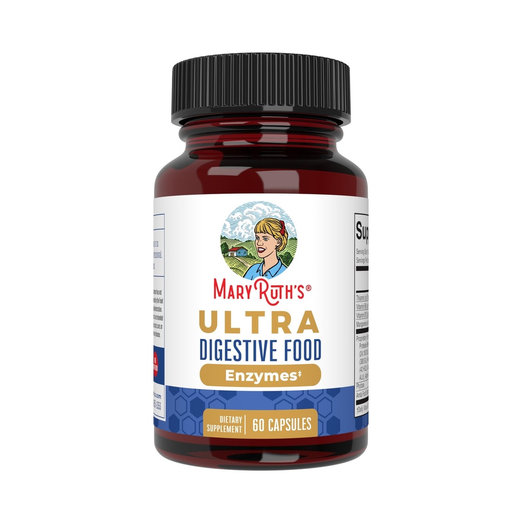 MaryRuth Organics Ultra Digestive Enzymes Capsule | Fino a 2 mesi di alimentazione | Supplemento per Gut Health Support | Digestione e supporto immunitario con Amylase | Lipase & Lactase | Vegan | 60 Count