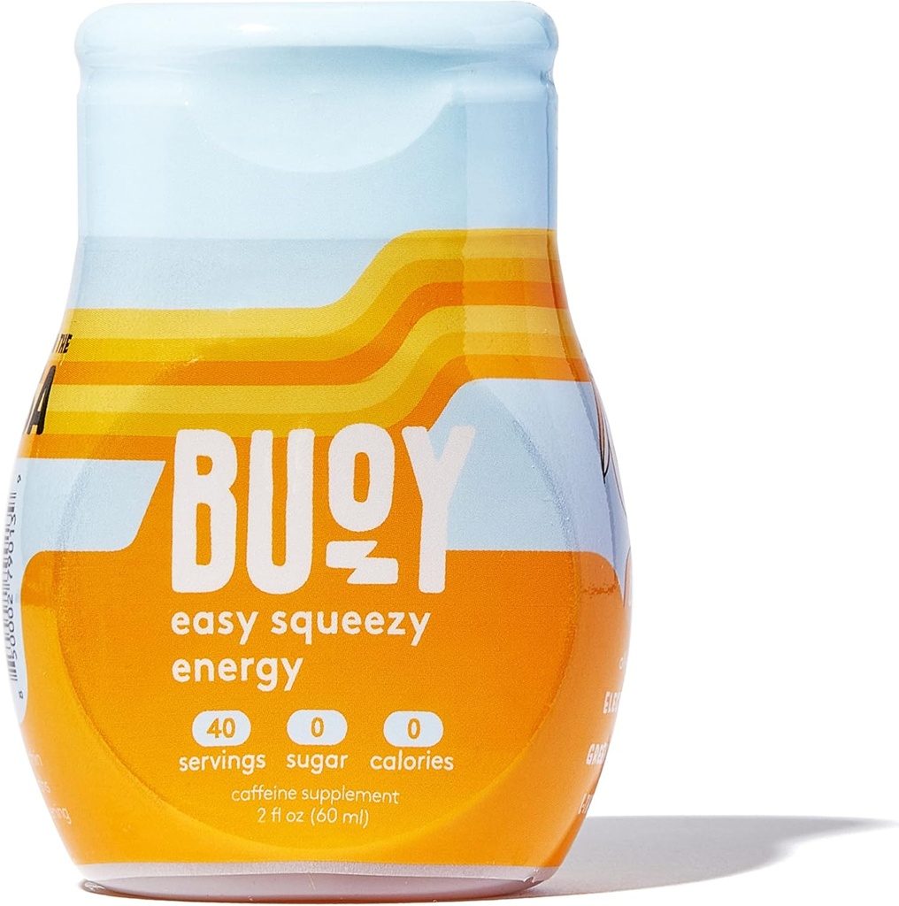 Buoy Energy Electrolyte Drops | 40 Servings | Caffeine from Green Tea Extract + L-Theanine | Jitter-Free Focus | Grande per Tea, Shakes, Juice, & Beer | Your Daily Hydration & Energy Supplement