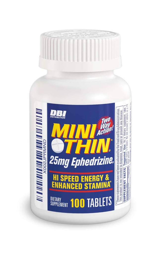 Mini Thin - Two-Way - Capsule Energetici Formulati con Caffeina ed Ephedrizine - 100 Capsule