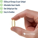 AmerOmega Triglyceride Omega-3 Fish Oil for Heart Health Support - Wild-Caught Alaskan Walleye Pollock - American-Sourced, American-Made - Non OGM, Gluten-Free & Dairy-Free - 60 Softgels