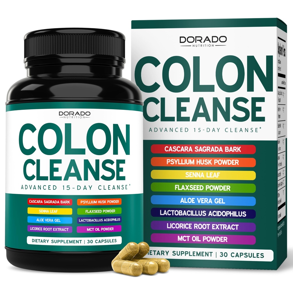 Pulire & Detox 15 giorni Pulite di Gut (30 conte) Pillole di pulizia intestinale & Probiotico per Rilievo di Lassativo & Bowel Gentle per Bloating di Stomach - Terze Parti Testate, Vegan, Non OGM - Made in USA