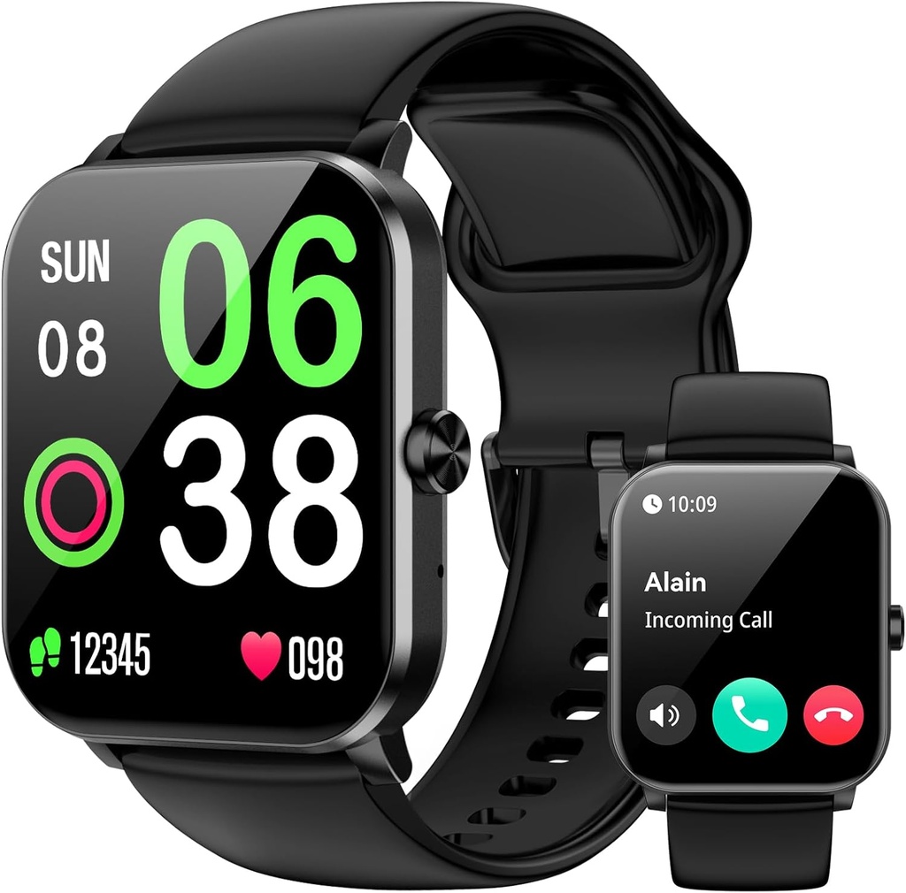 Smart Watch, Smartwatches for Men Women, 1,85" HD Fitness Tracker (Answer/Make Calls), 120+ Modalità Sportive, Heart Rate/Sleep Monitor, IP68 impermeabile Fitness Watch, Smartwatch per Android iOS