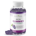 Gummie di ferro con vitamina C - Supplemento di anemia di carenza di ferro per adulti e bambini, masticabile, supporto delle cellule di sangue rosso, energia, funzione immunitaria, salute del cervello, assorbimento max, 120 Vegan Gummies