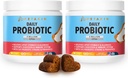 Probiotici per Cani - 6 Strains con Prebiotici - Supporti Sistema Digestivo e Immune - Rilievo per Diarrea, Respiro cattivo, Allergie, Gas, Costipazione, Spot Caldi - Made in USA - 240 Chews
