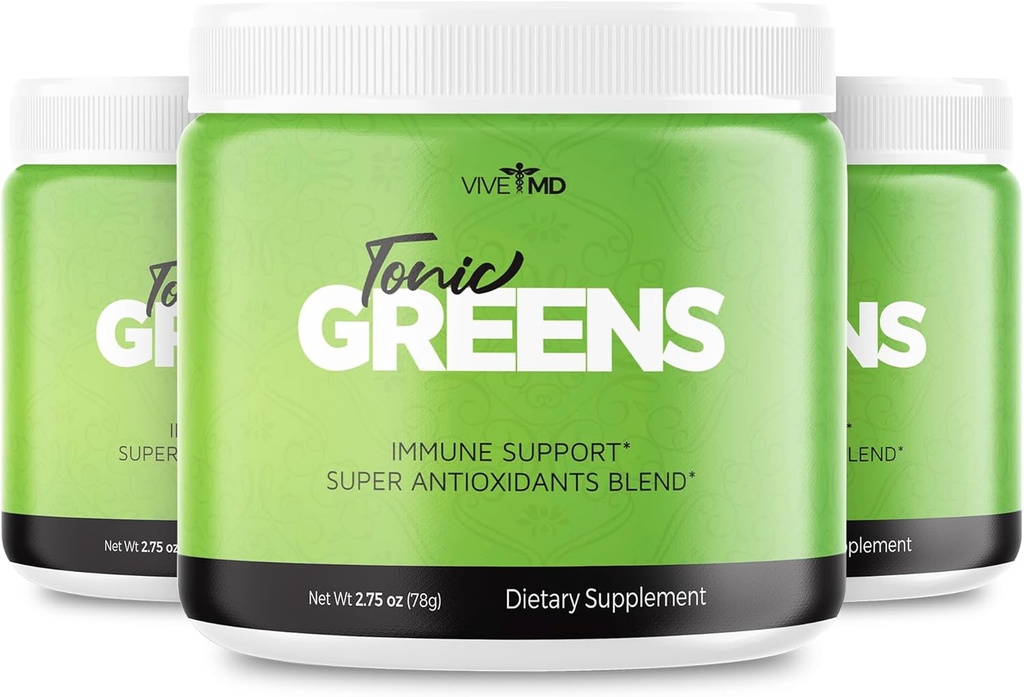Tonic Greens Polvere Vitamin Boost Supplemento ufficiale Formula - Natural Green Blend Energy Supplement Extra Strength - BCAA L-Glutamine Vitamina B6, Rivoluzionari Energy Fix Solution Recensioni (3 Pack)