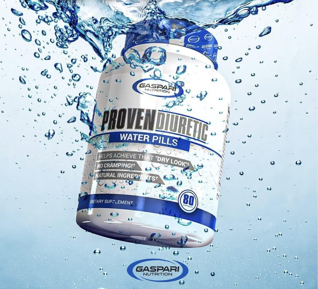 Gaspari Nutrizione Proven Diuretic, Integratore Professionale Bodybuilding, Scacchi Acqua Veloce, Dà il look asciutto, Ingredienti naturali, Nessun Cramping (80 capsule)