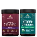 Antica nutrizione multi collagene polvere avanzata Cleanse & Detox, non aromaed, 36 porzioni + polvere SuperGreens organico, aromi verdi, 25 porzioni