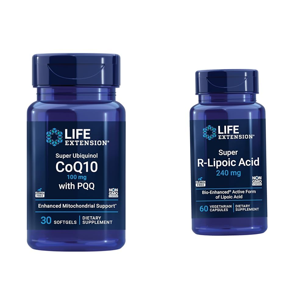 Estensione della vita Super Ubiquinol CoQ10 con PQQ, CoQ10, PQQ, shilajit, Heart Health & Super R-Lipoic Acid – Supplemento di longevità per la difesa dello stress ossidativo