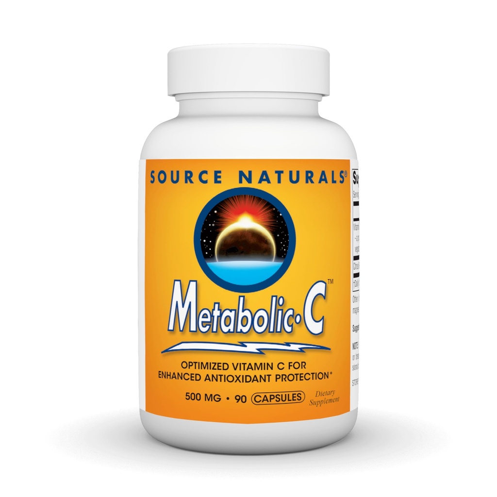 Fonte Naturals Metabolic C, Vitamina C ottimizzata per una protezione antiossidante potenziata*, 500 mg - 90 capsule